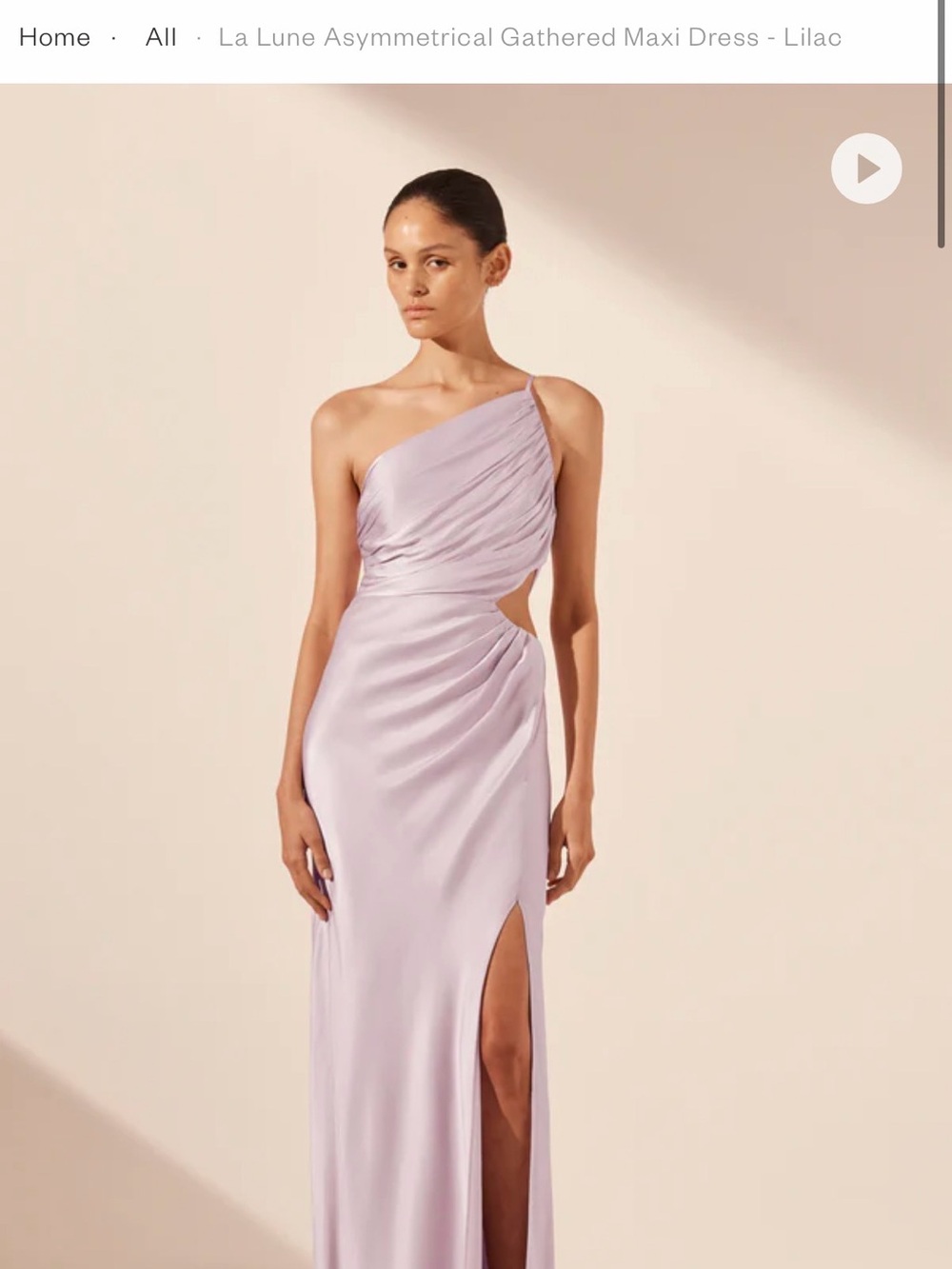 Lilac One-Shoulder Asymmetrical Gathered Maxi Dress